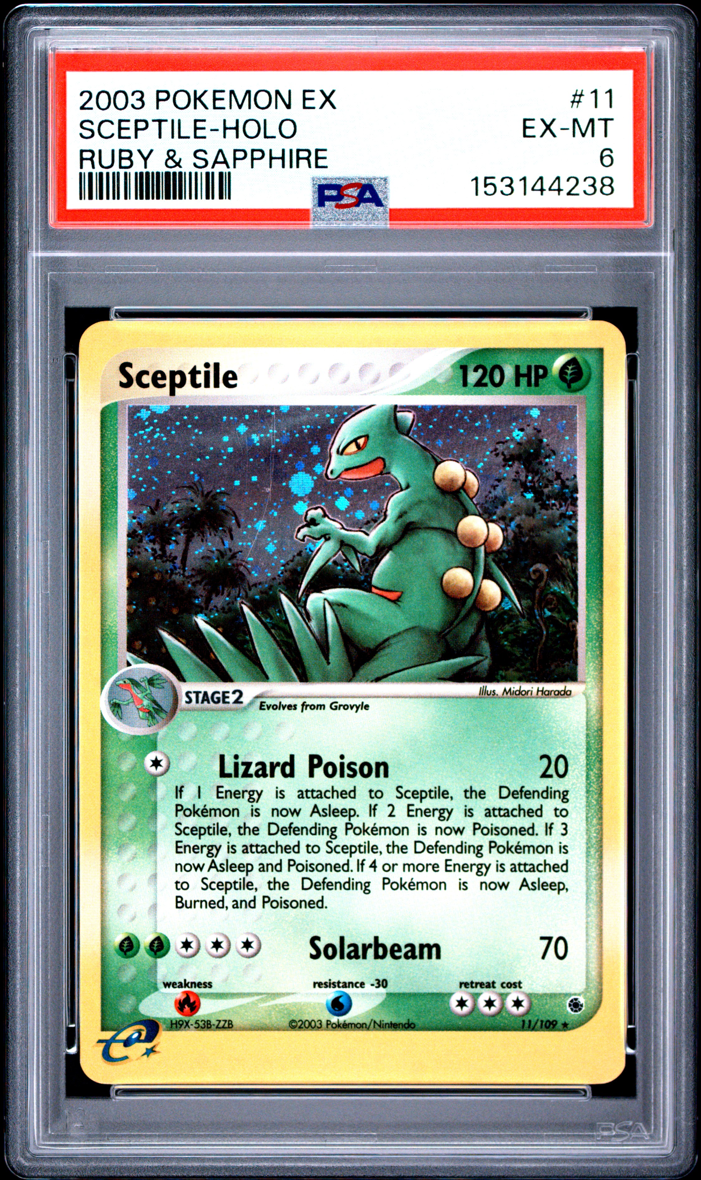 2003 #11 Sceptile-Holo PSA 6 Ex Ruby & Sapphire