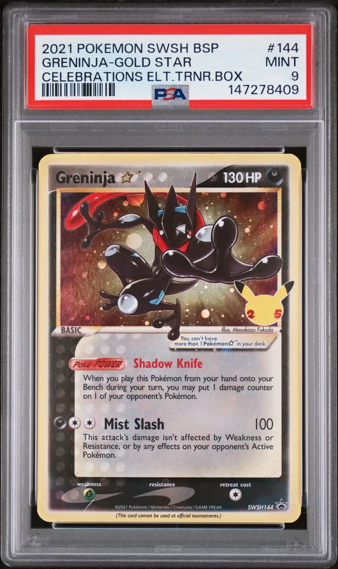 2021 #144 Greninja-Gold Star PSA 9 Swsh Black Star Promo Pokemon