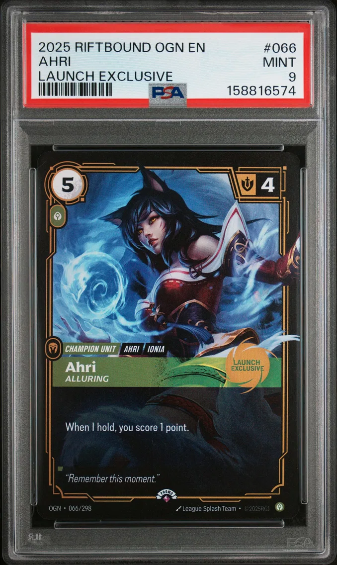 2025 #066 Ahri - Alluring PSA 9 Riftbound: League of Legends Ogn-Origins