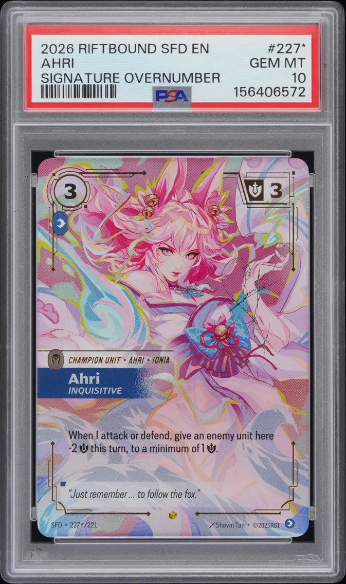2026 #227* Ahri - Inquisitive PSA 10 Riftbound: League of Legends Sfd-Spiritforged