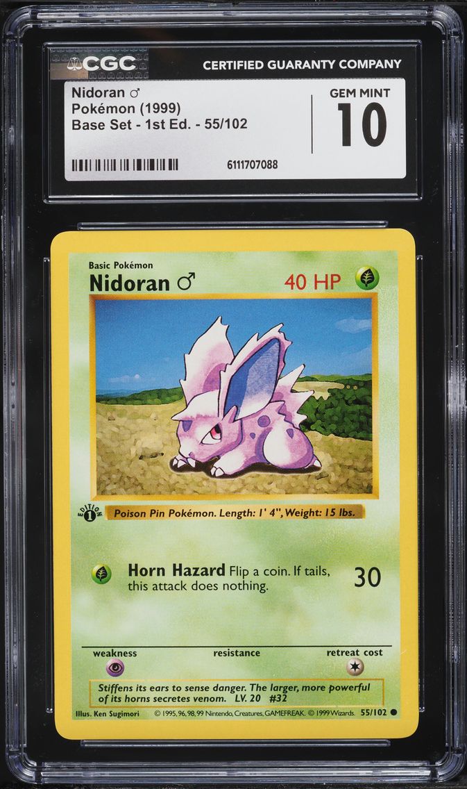 1999 #55 Nidoran 1st Edition CGC