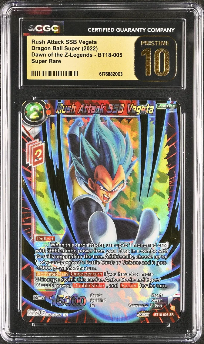 2022 #BT18-005 Rush Attack SSB Vegeta CGC 10 Pristine Dawn of the Z-Legends - English