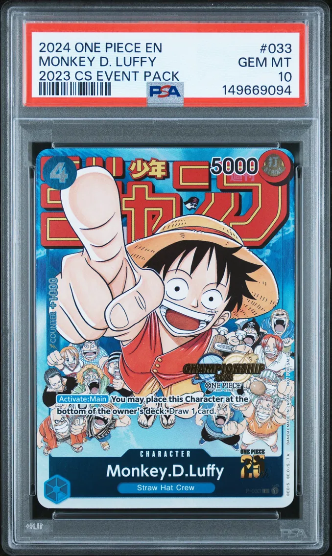 2024 #033 Monkey D. Luffy PSA 10 One Piece Championship 2023 Event Pack