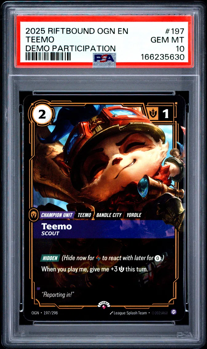 2025 #197 Teemo - Scout PSA 10 Riftbound: League of Legends Ogn-Origins