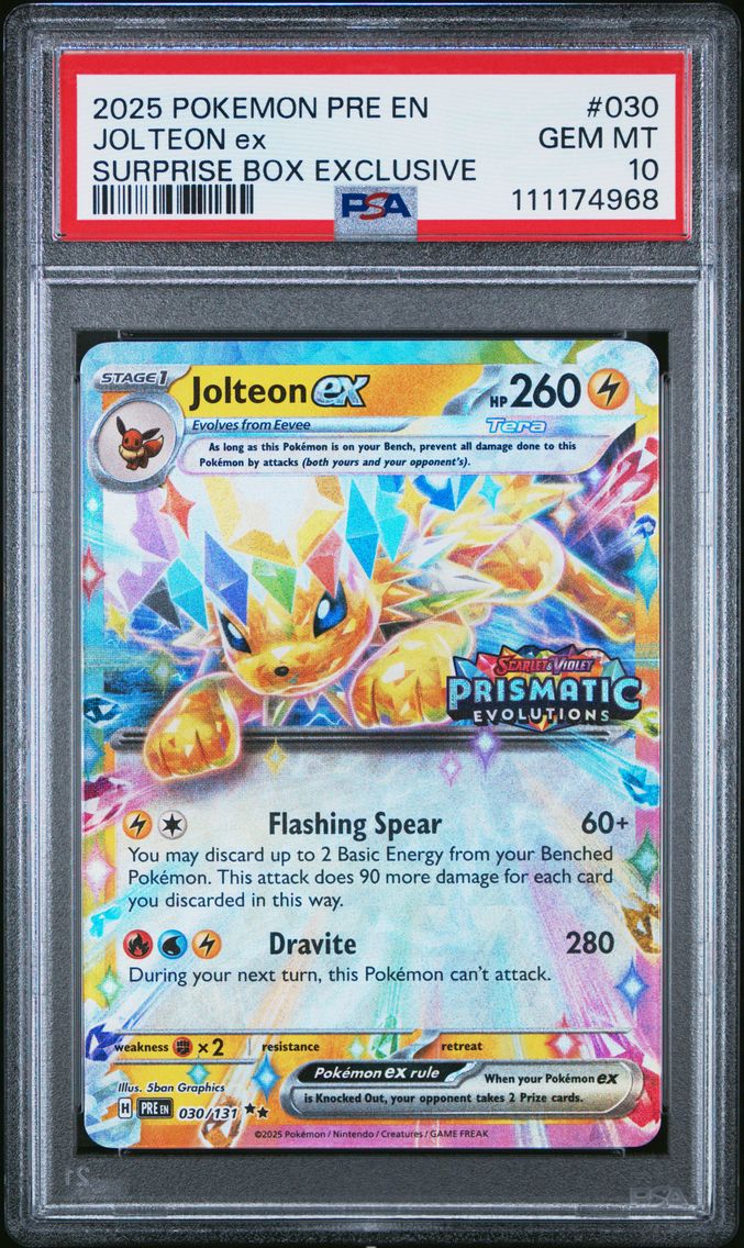 2025 #030 Jolteon EX PSA 10 Pre EN-Prismatic Evolutions Pokemon