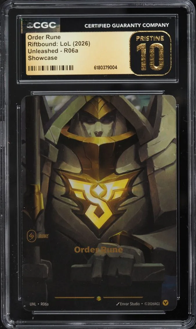 2026 #R06a Order CGC 10 Riftbound League Of Legends LoL Unleashed Showcase Rune