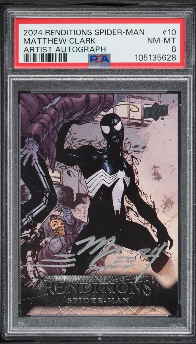 2024 #10 Upper Deck Marvel Renditions Spider-Man Artist Matthew Clark AUTO 65/65 NM-MT PSA 8
