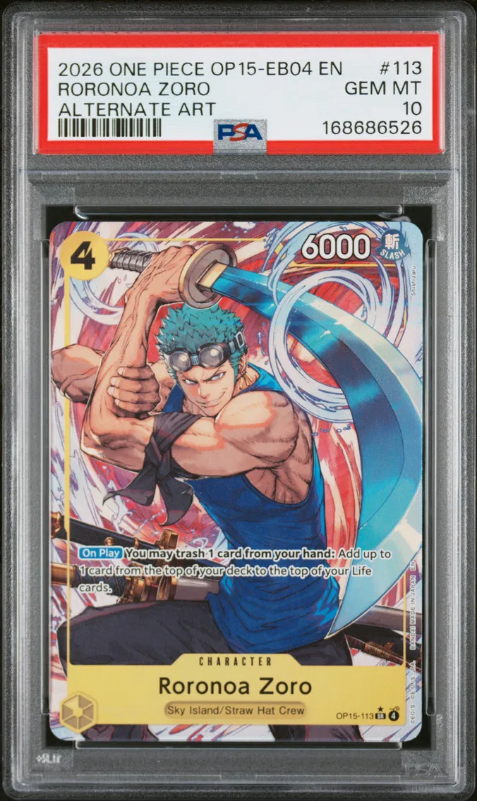 2026 #113 Roronoa Zoro PSA 10 One Piece OP15-EB04-Adventure on Kami's Island