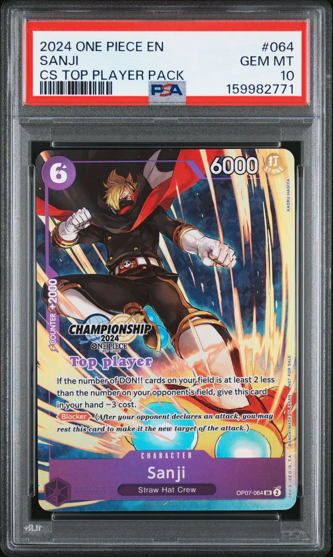 2024 #064 Sanji PSA 10 One Piece Championship 2024 Top Player Pack