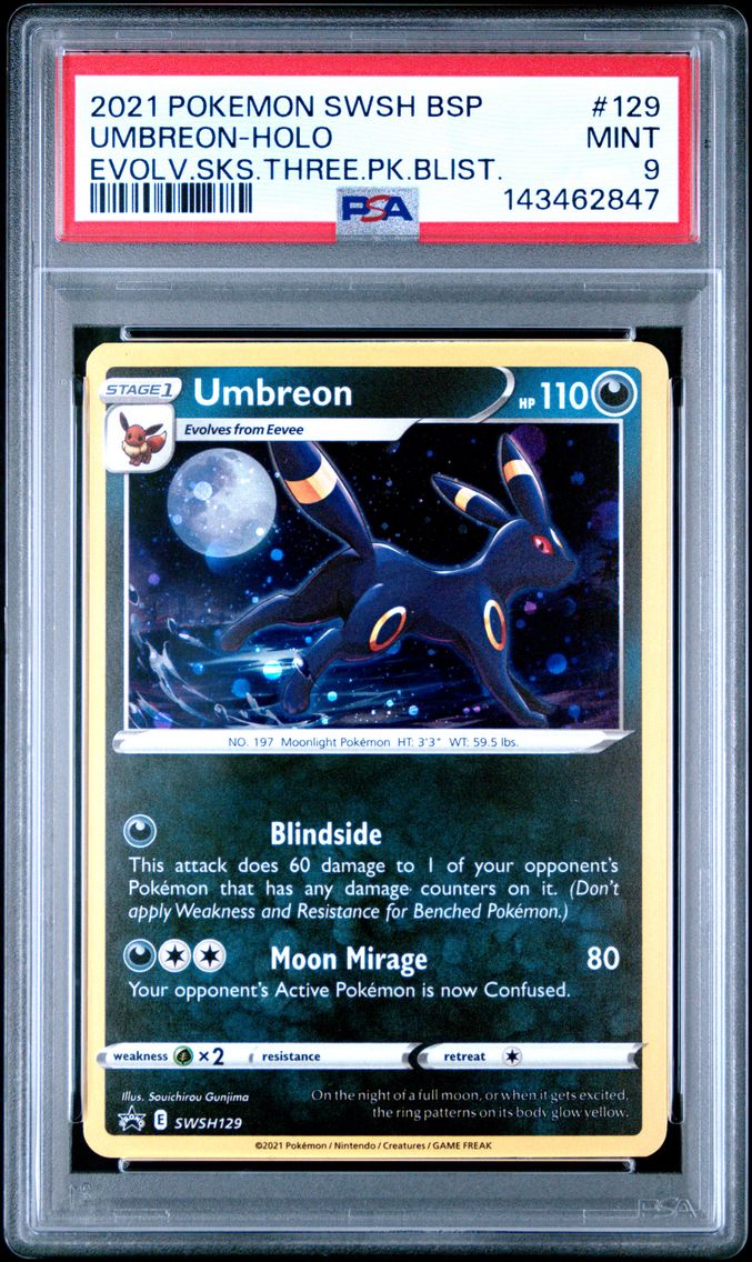2021 #129 Umbreon-Holo PSA 9 Swsh Black Star Promo Pokemon