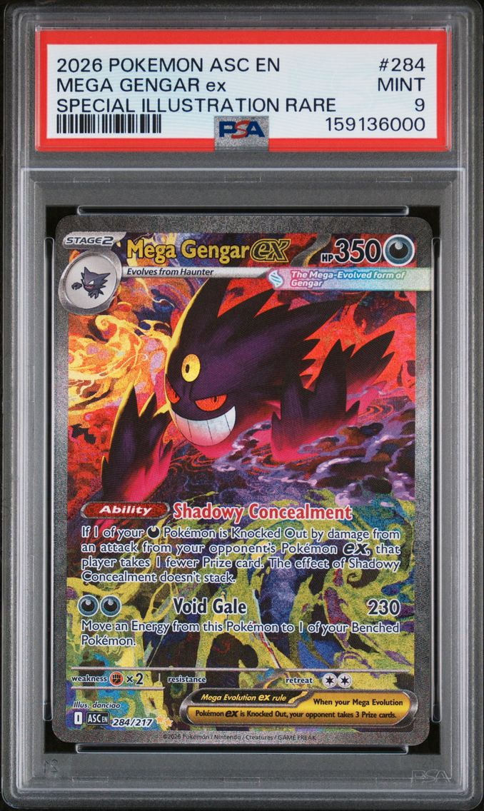2026 #284 Mega Gengar EX PSA 9 Asc EN-Ascended Heroes