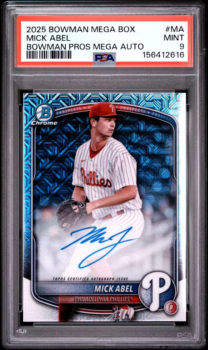 2025 #MA MICK ABEL PSA 9 Bowman Mega Box Bowman Prospect Mega Autographs