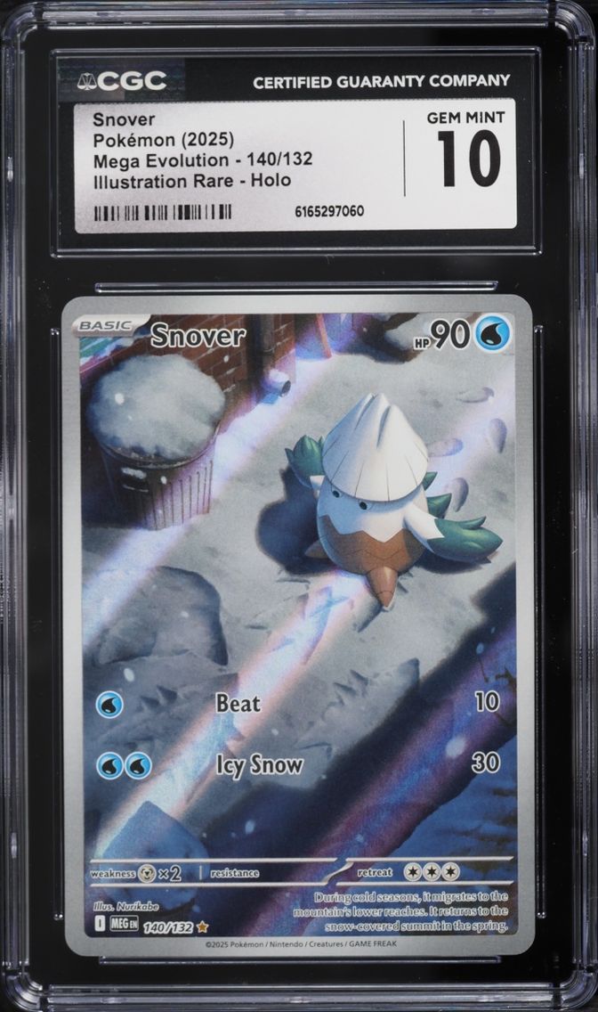2025 Pokemon Mega Evolution IR Snover #140 CGC 10 GEM MINT