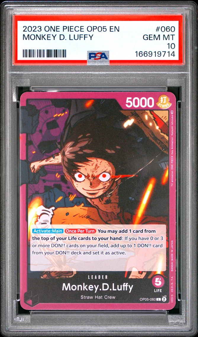 2023 #060 Monkey D. Luffy PSA 10 One Piece OP05-Awakening of the New Era