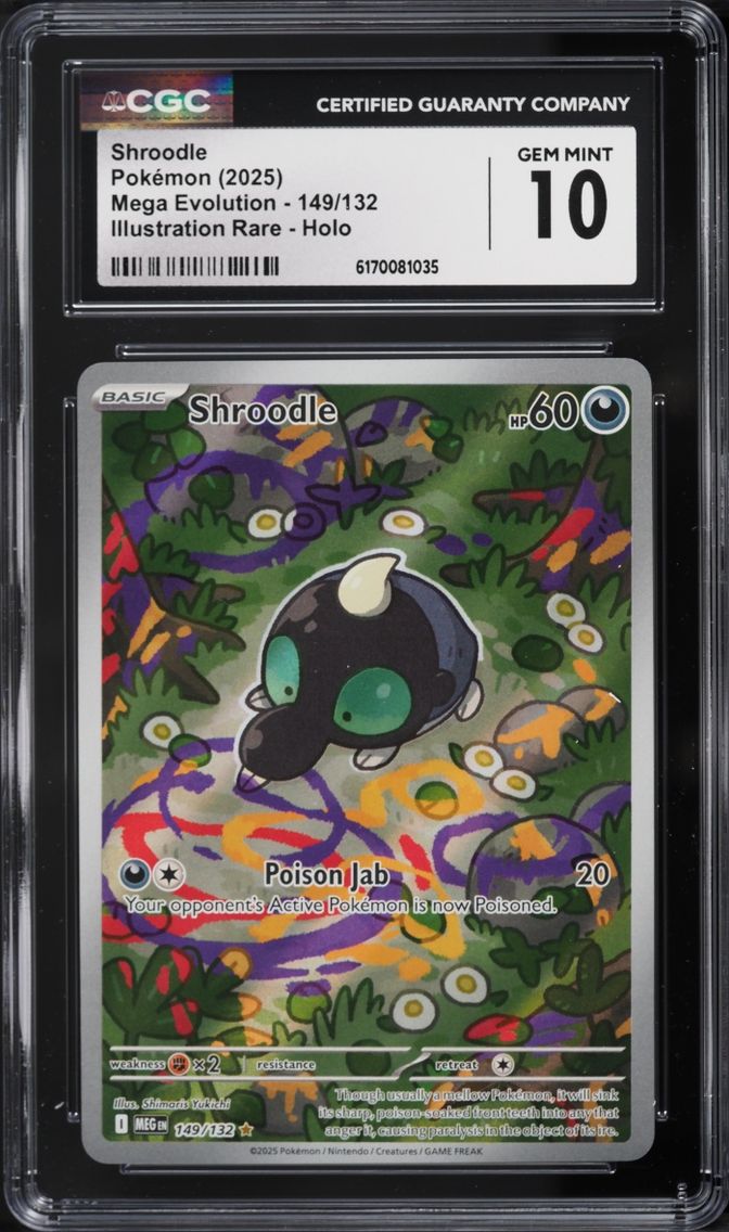 2025 Pokemon Mega Evolution IR Shroodle #149 CGC 10 GEM MINT