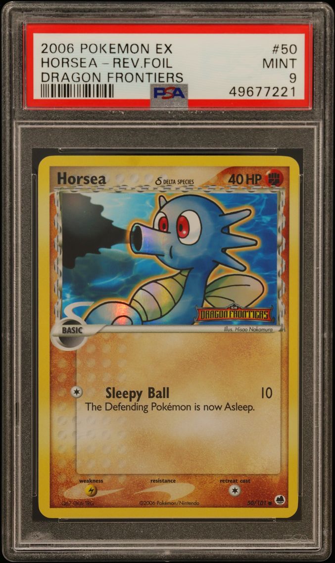 2006 #50 Horsea-Reverse Foil PSA 9 EX Dragon Frontiers