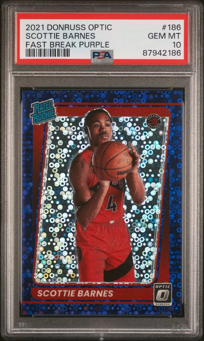 2021 #186 Scottie Barnes PSA 10 Panini Donruss Optic