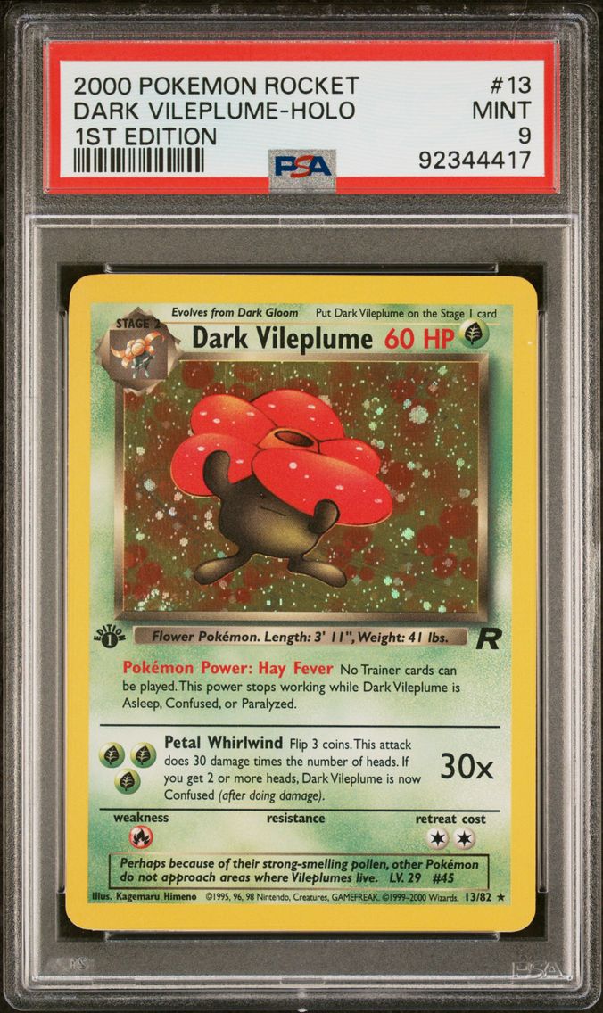 2000 #13 DARK VILEPLUME-HOLO PSA 9 POKEMON ROCKET | 1ST EDITION
