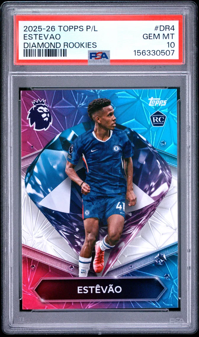 2025 #DR4 Estevao PSA 10 Topps Premier League Diamond Rookies