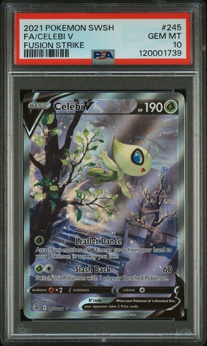 2021 #245 Full Art/Celebi V PSA 10 Sword & Shield Fusion Strike