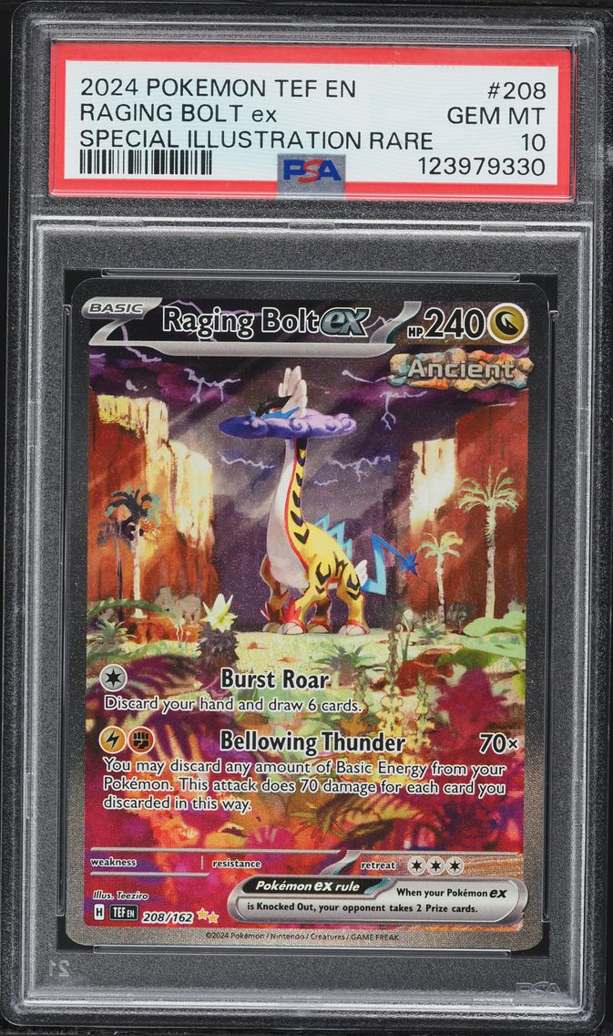 2024 #208 Raging Bolt EX PSA 10 Tef EN-Temporal Forces Pokemon