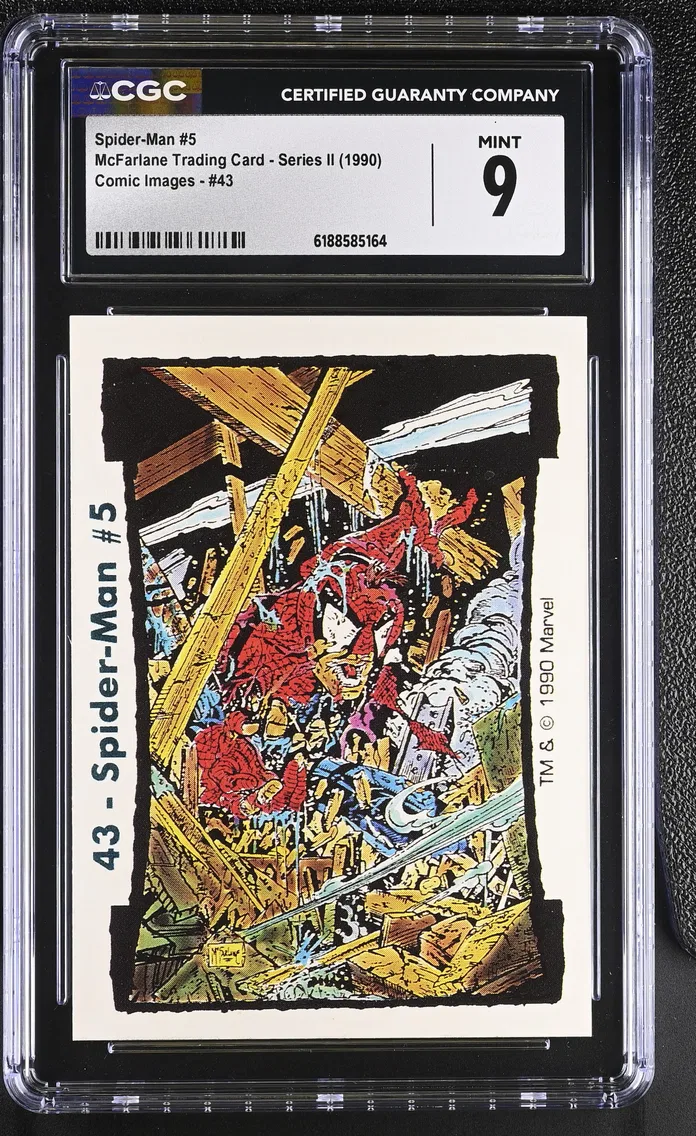 1990 #43 Spider-Man #5 CGC 9 McFarlane Trading Card - Series II - English