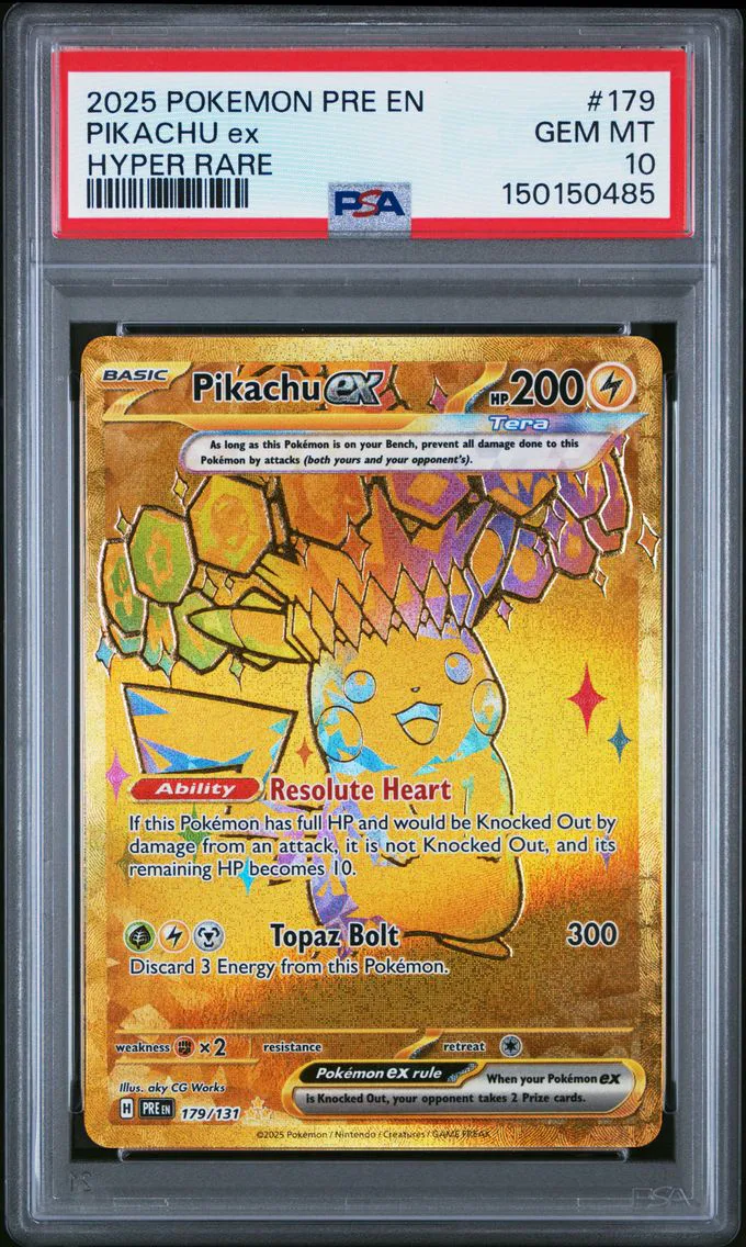 2025 #179 Pikachu EX PSA 10 Pre EN-Prismatic Evolutions