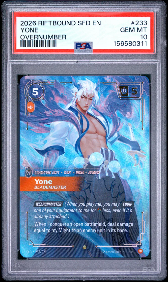2026 #233 Yone - Blademaster PSA 10 Riftbound: League of Legends Sfd-Spiritforged