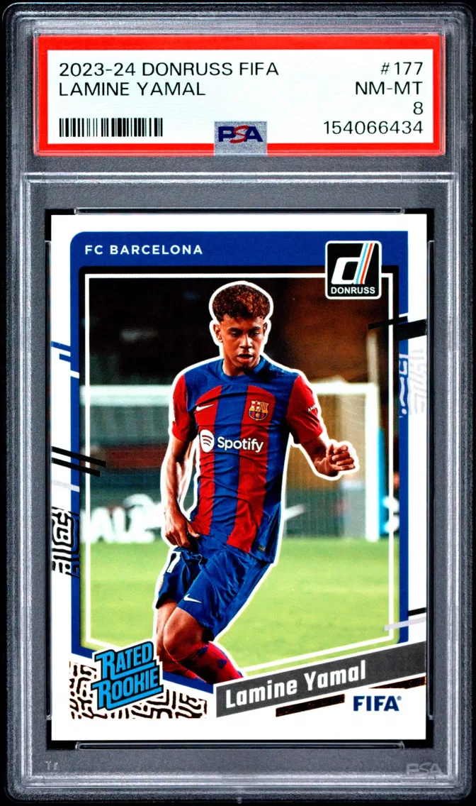 2023 Panini Donruss FIFA Lamine Yamal #177 PSA 8