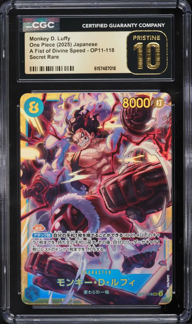 2025 #OP11-118 SEC Monkey D. Luffy CGC 10 PRISTINE A Fist Of Divine Speed One Piece