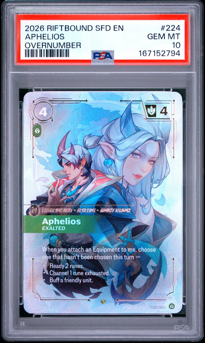 2026 #224 Aphelios - Exalted PSA 10 Riftbound: League of Legends Sfd-Spiritforged