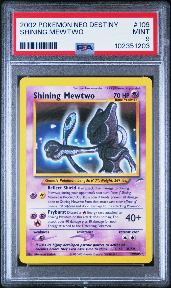 2002 #109 Shining Mewtwo PSA 9 N