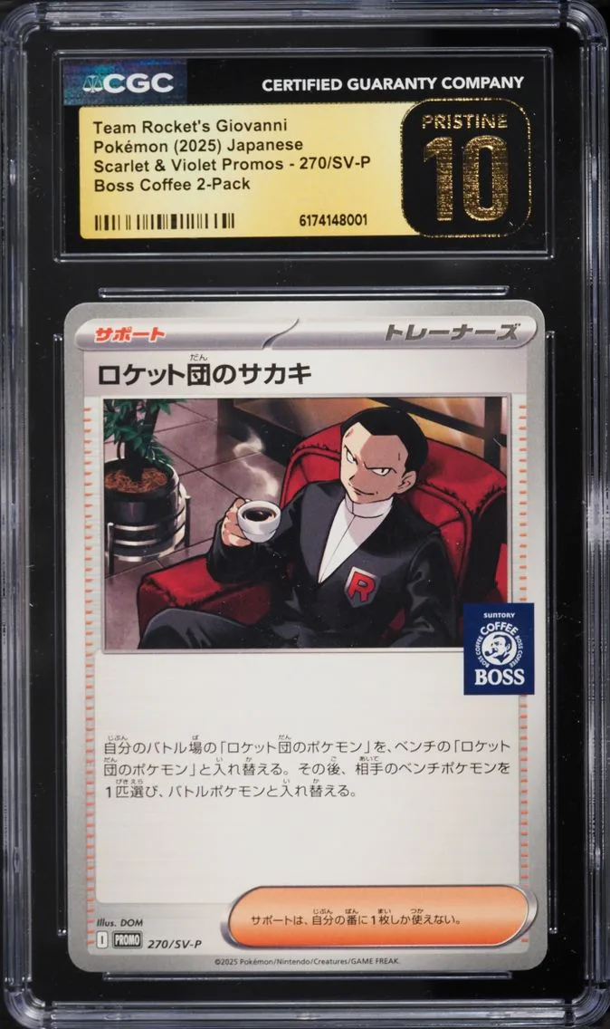 2025 Pokemon Japanese Scarlet & Violet Promo Boss Coffee Team Rocket's Giovanni #270 CGC 10