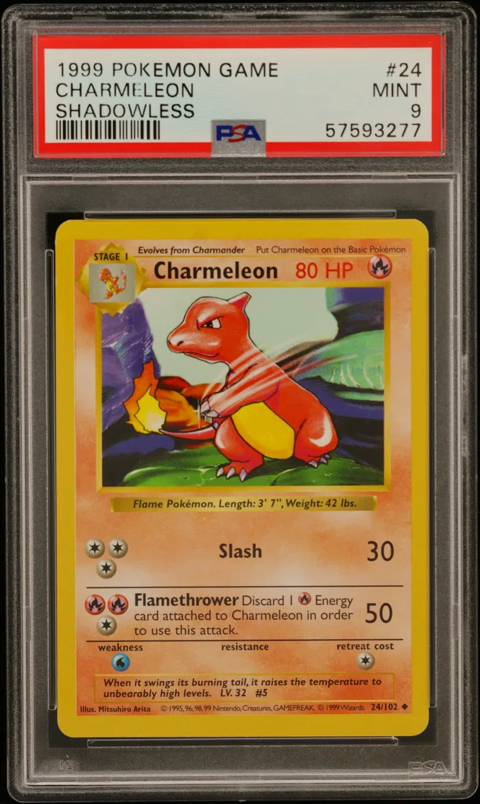 1999 #24 Charmeleon Shadowless PSA 9 Game