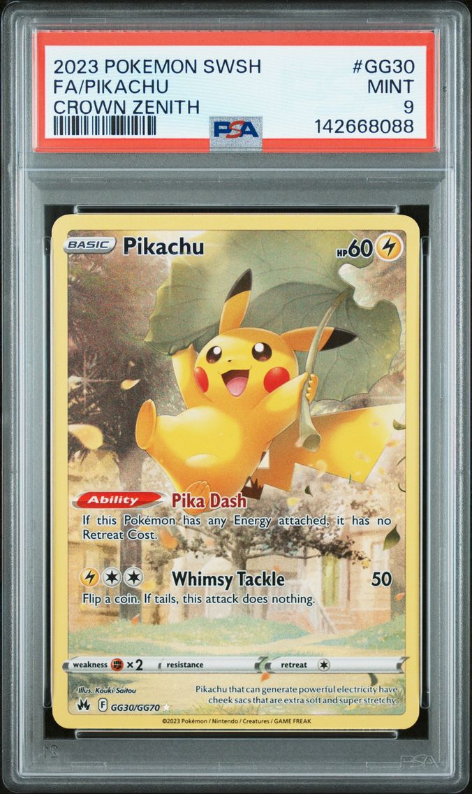 2023 #GG30 Full Art/Pikachu PSA 9 Sword and Shield Crown Zenith Pokemon