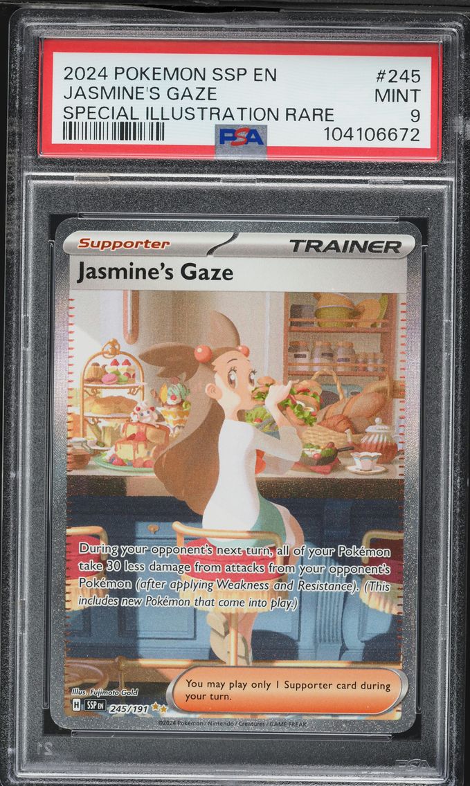 2024 #245 Jasmine's Gaze PSA 9 Ssp EN-Surging Sparks Pokemon