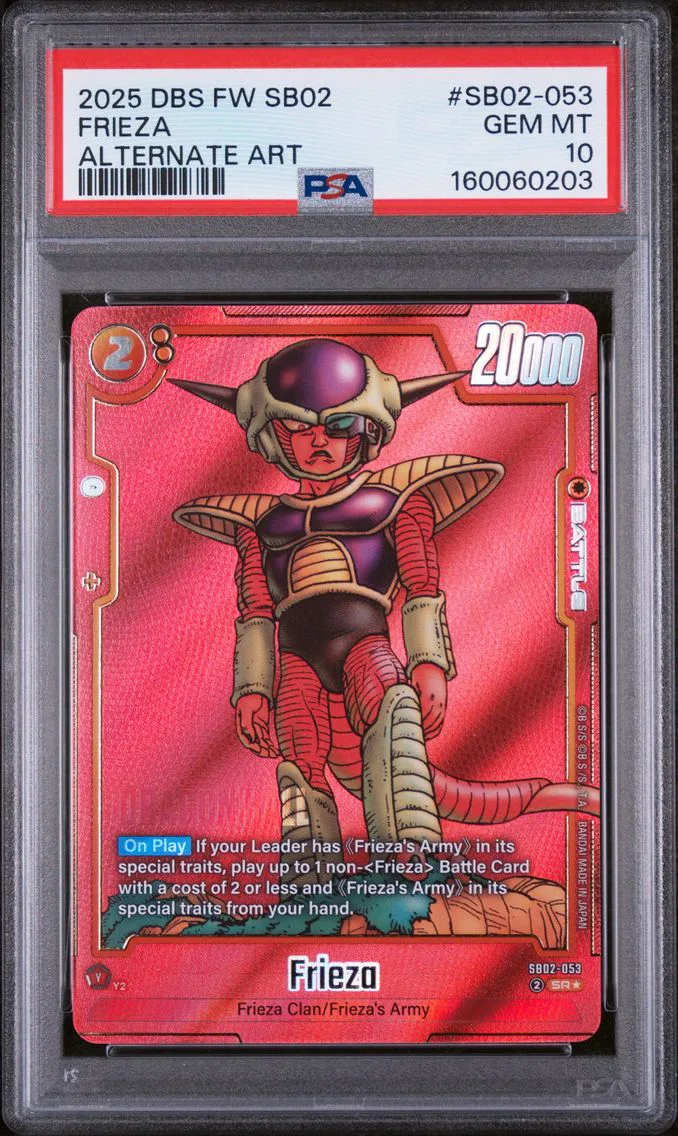 2025 #SB02-053 Frieza PSA 10 Dragon Ball Super Card Game Fusion World Manga Booster 02