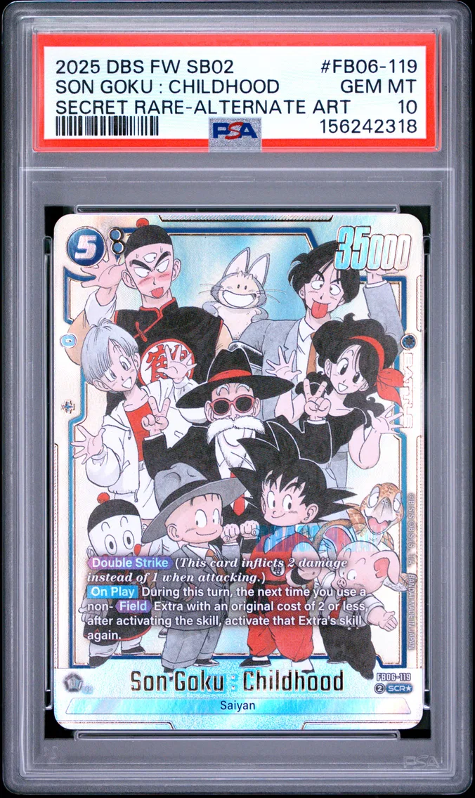 2025 #FB06-119 Son Goku : Childhood PSA 10 Dragon Ball Super Card Game Fusion World Manga Booster 02