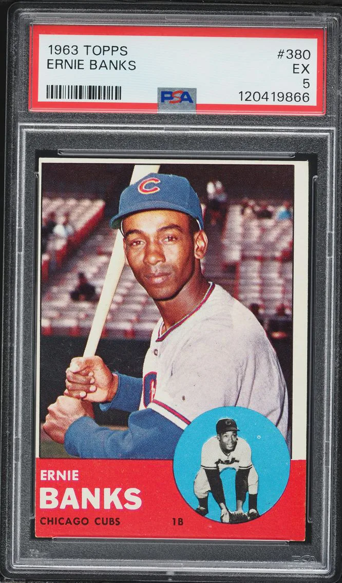 1963 #380 Ernie Banks PSA 5 Topps Baseball