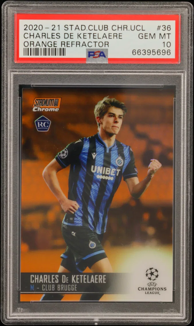 2020 #36 Charles de Ketelaere PSA 10 Stadium Club Chrome UEFA Champions League