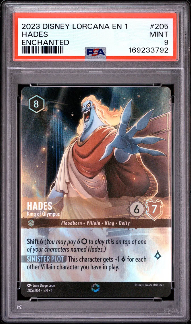 2023 #205 Hades - King of Olympus PSA 9 Disney Lorcana EN 1-the First Chapter