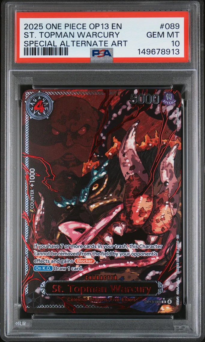 2025 #089 St. Topman Warcury PSA 10 One Piece OP13-Carrying on His Will