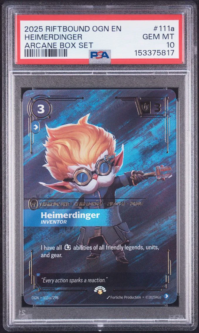 2025 #111a Heimerdinger - Inventor PSA 10 Riftbound: League of Legends Ogn-Origins