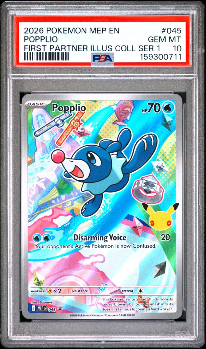 2026 #045 Popplio PSA 10 Mep EN-Me Black Star Promo
