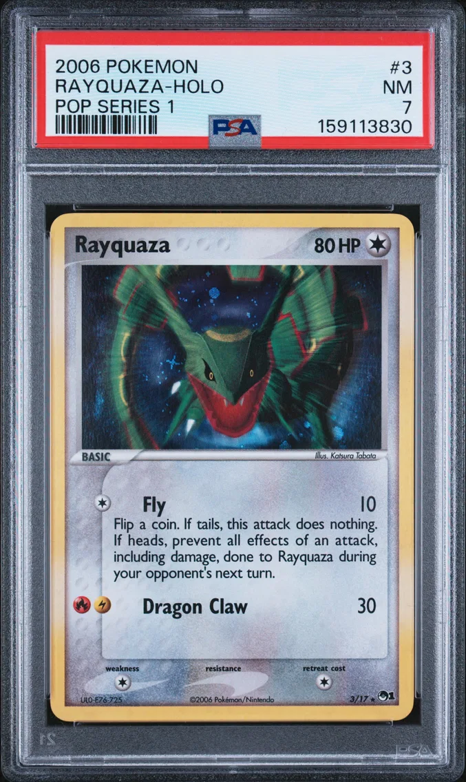 2006 #3 RAYQUAZA-HOLO PSA 7 Pop Series 1