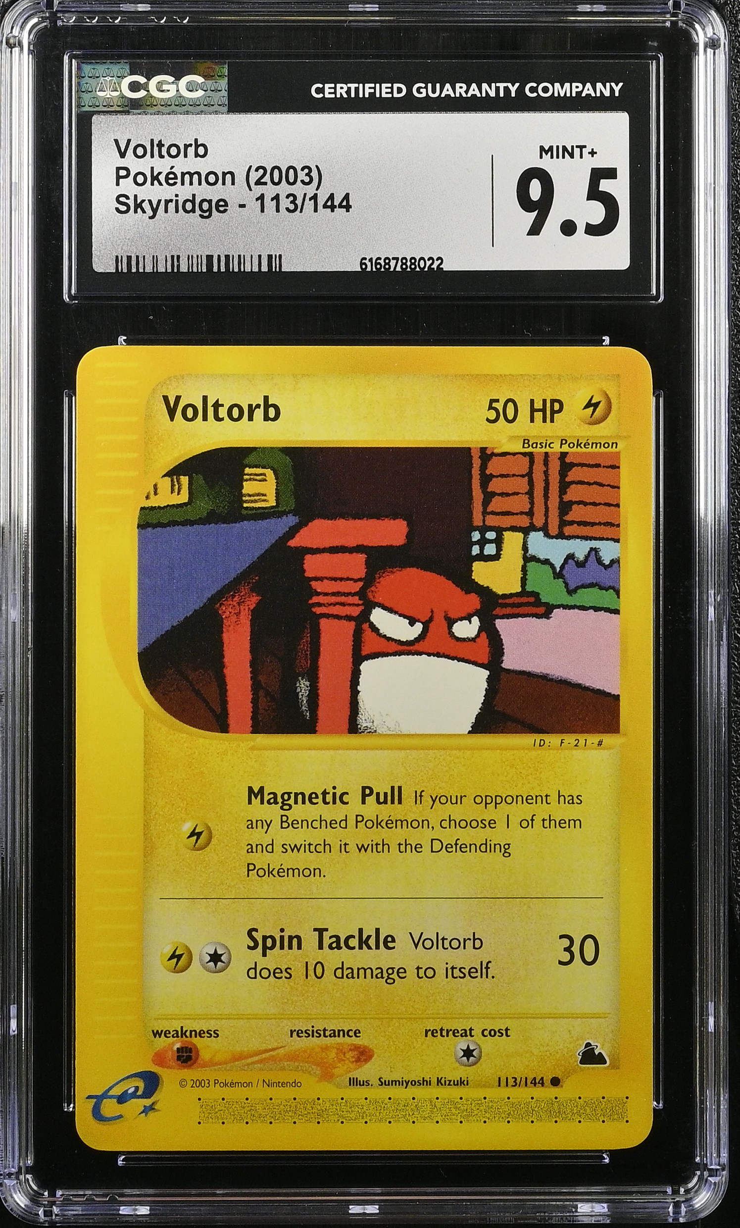 2003 #113 Voltorb CGC 9.5 Skyridge - English