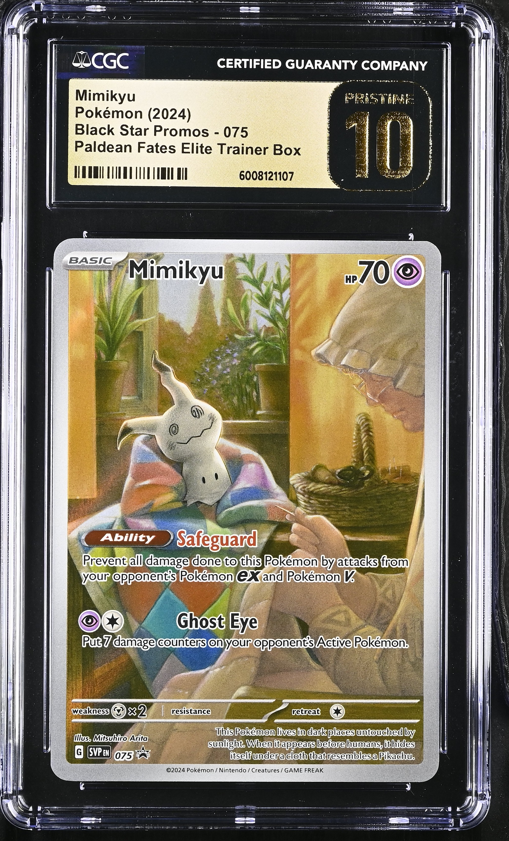 2024 #075 Mimikyu CGC 10 Pristine Black Star Promos - Scarlet & Violet Svp En - English