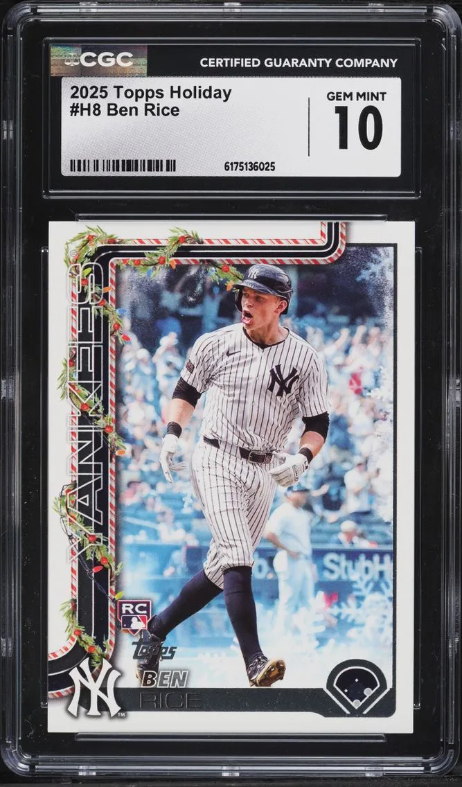 2025 Topps Holiday Ben Rice ROOKIE #H8 CGC 10 GEM MINT