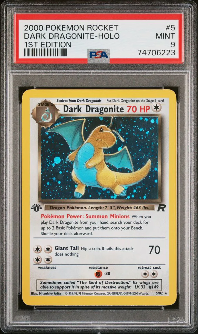 2000 #5 Dark Dragonite-Holo 1st Edition PSA 9 Rocket Pokemon
