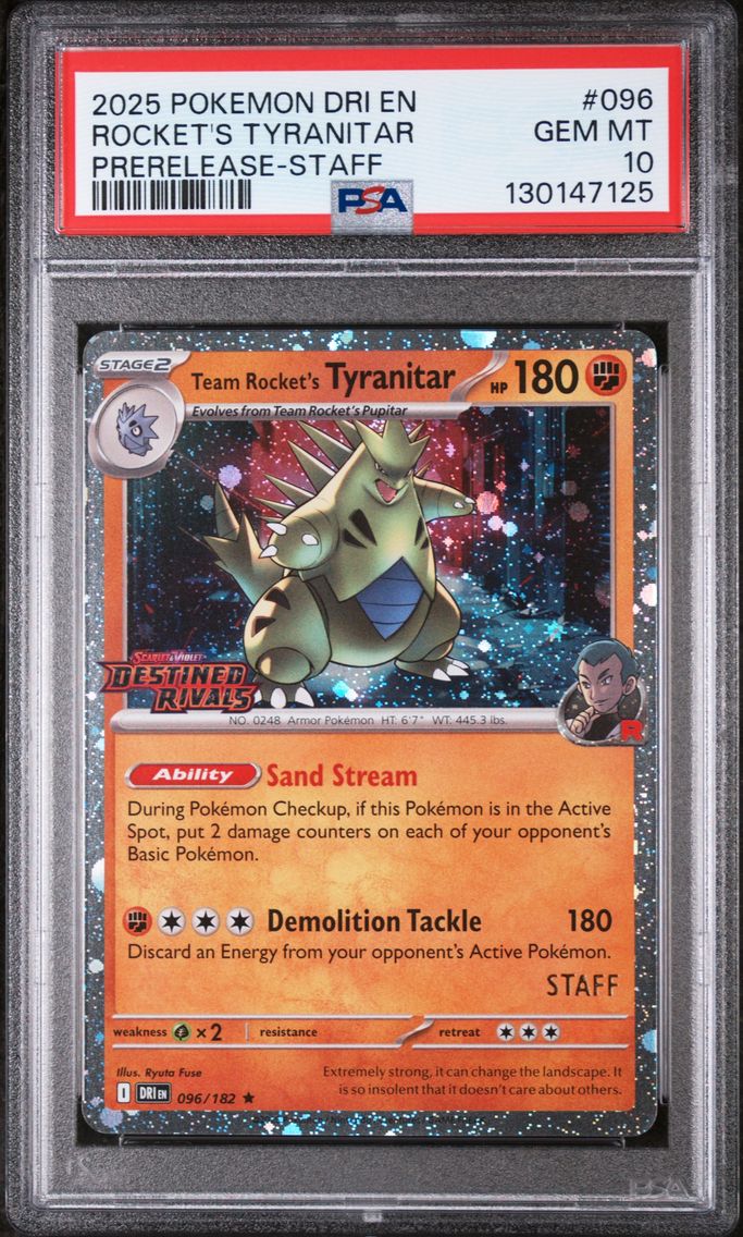 2025 #096 Team Rocket's Tyranitar PSA 10 Dri EN-Destined Rivals